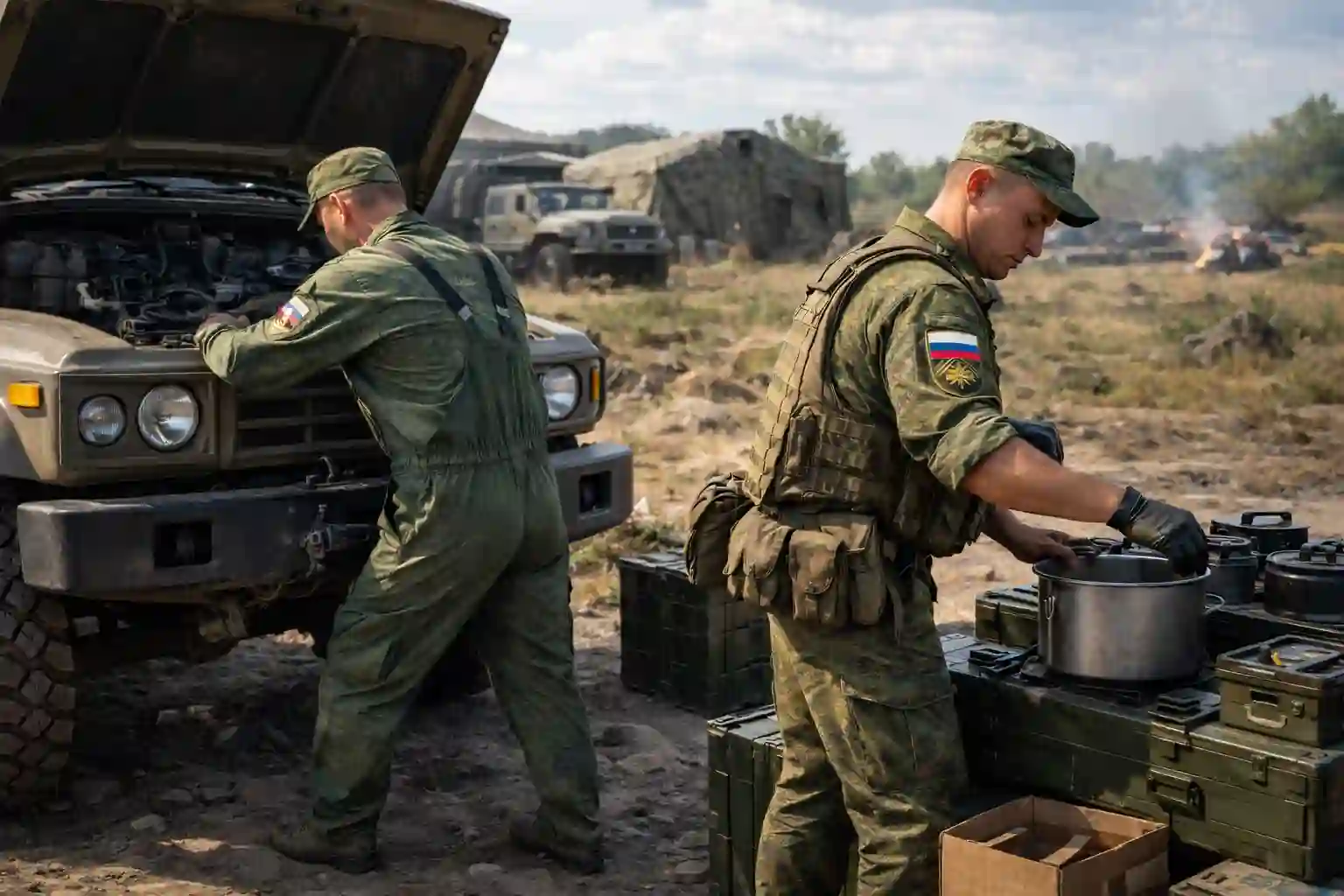 Тыловые специалисты на СВО: водитель, повар, медик за работой